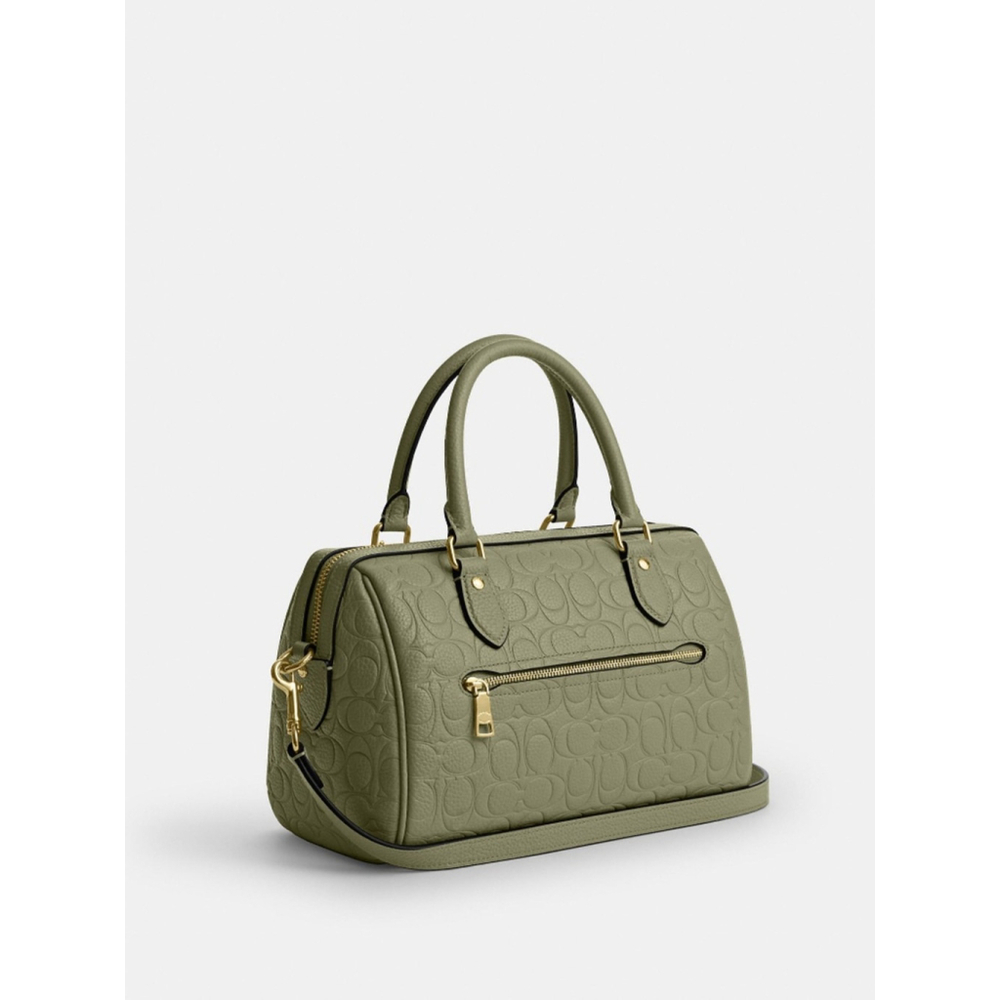 NEW Coach Rowan Satchel Bag In Pistachio Signature Leather NWT - Picture 3 of 3
